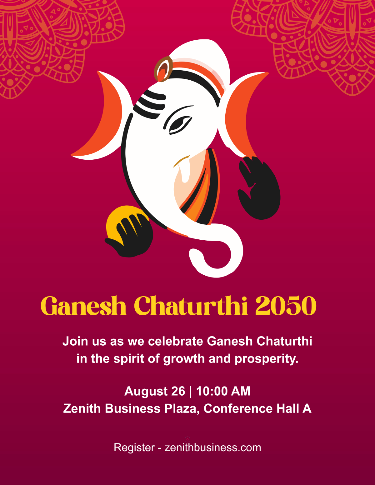Free Ganesh Chaturthi Flyer for Business Template to Edit Online