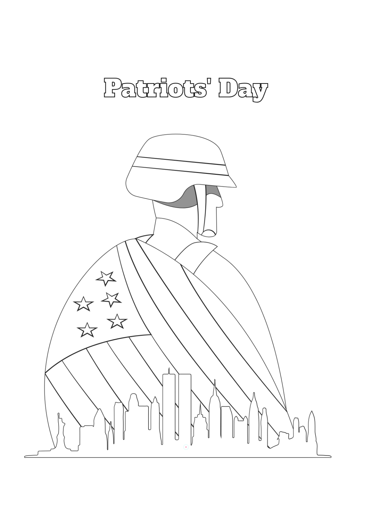 Free White Patriots' Day Drawing Poster Template to Edit Online