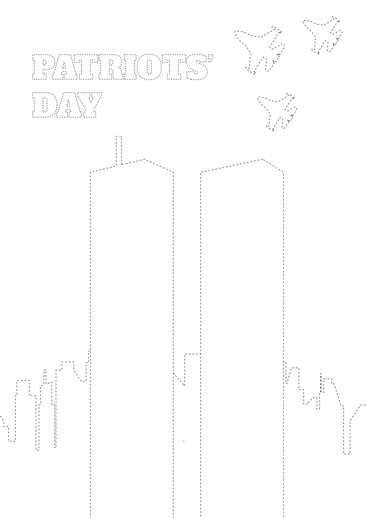 Free Patriots' Day Drawing Sheet Template to Edit Online