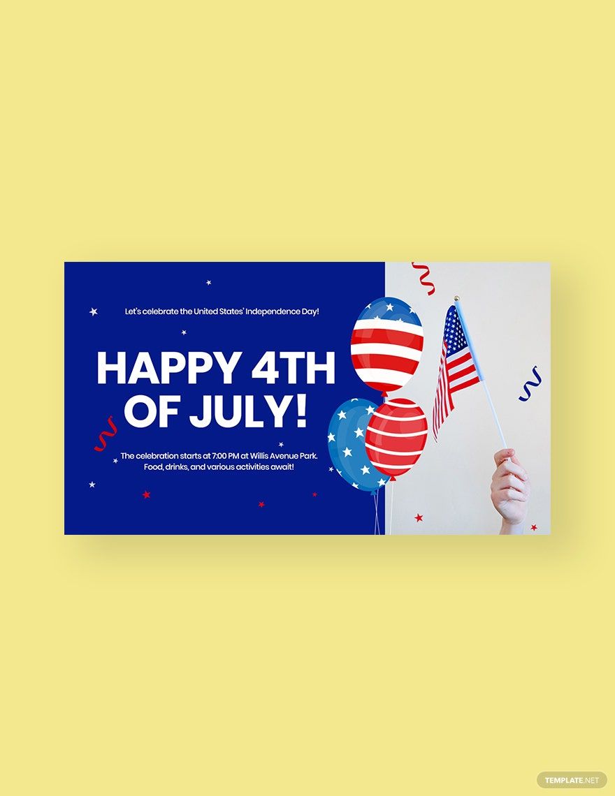 Happy 4th of July YouTube Video Thumbnail Template