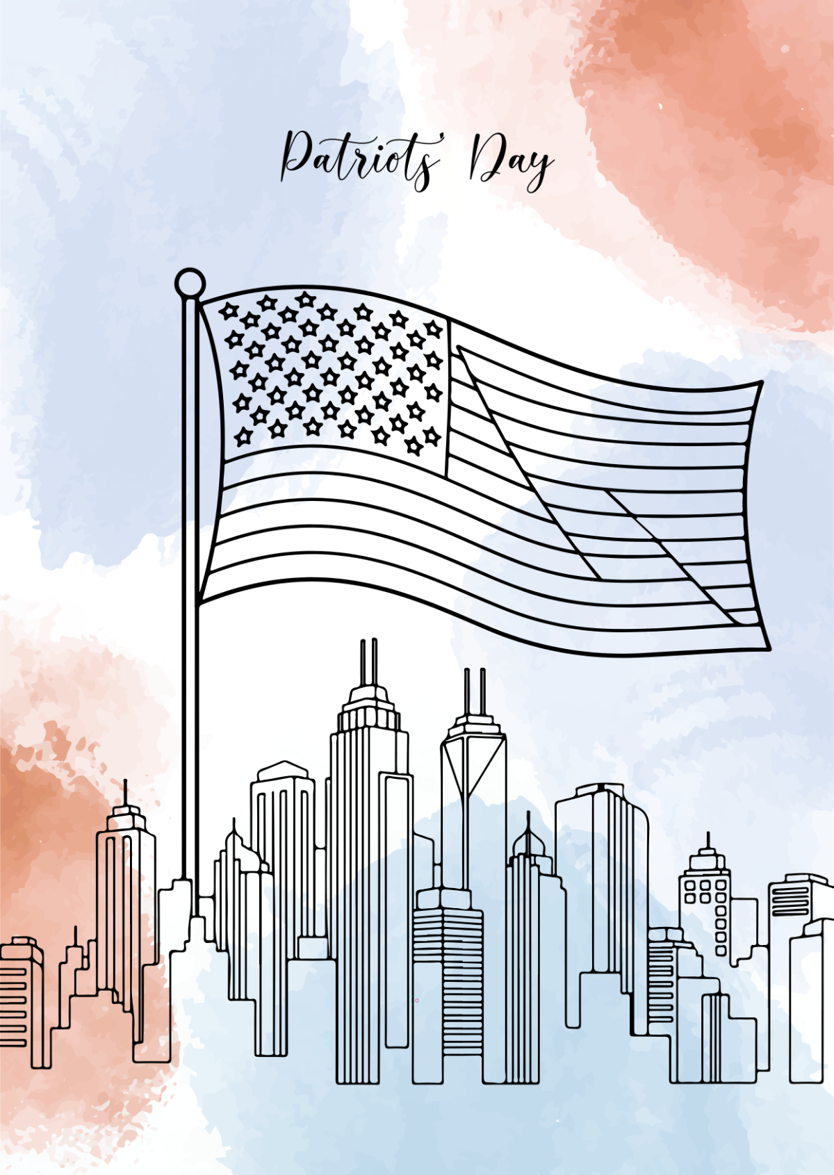 Patriots' Day Art Drawing