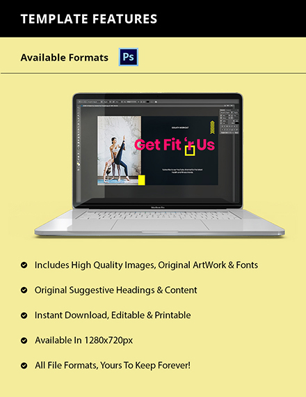 Free Fitness Youtube Thumbnail Template to Edit Online