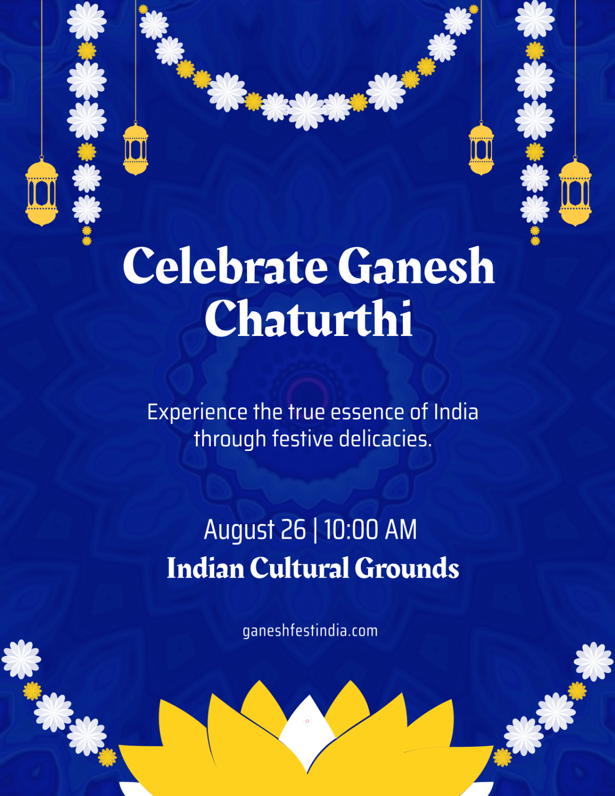 Free Indian Ganesh Chaturthi Flyer Template to Edit Online