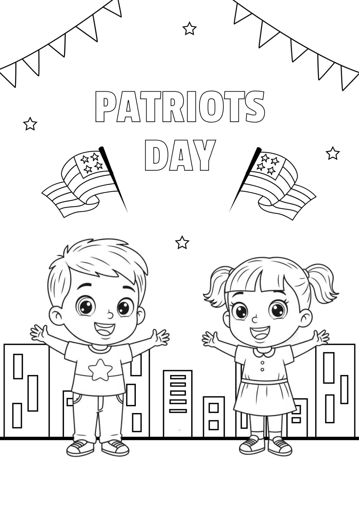 Free Patriots' Day Party Drawing Template to Edit Online