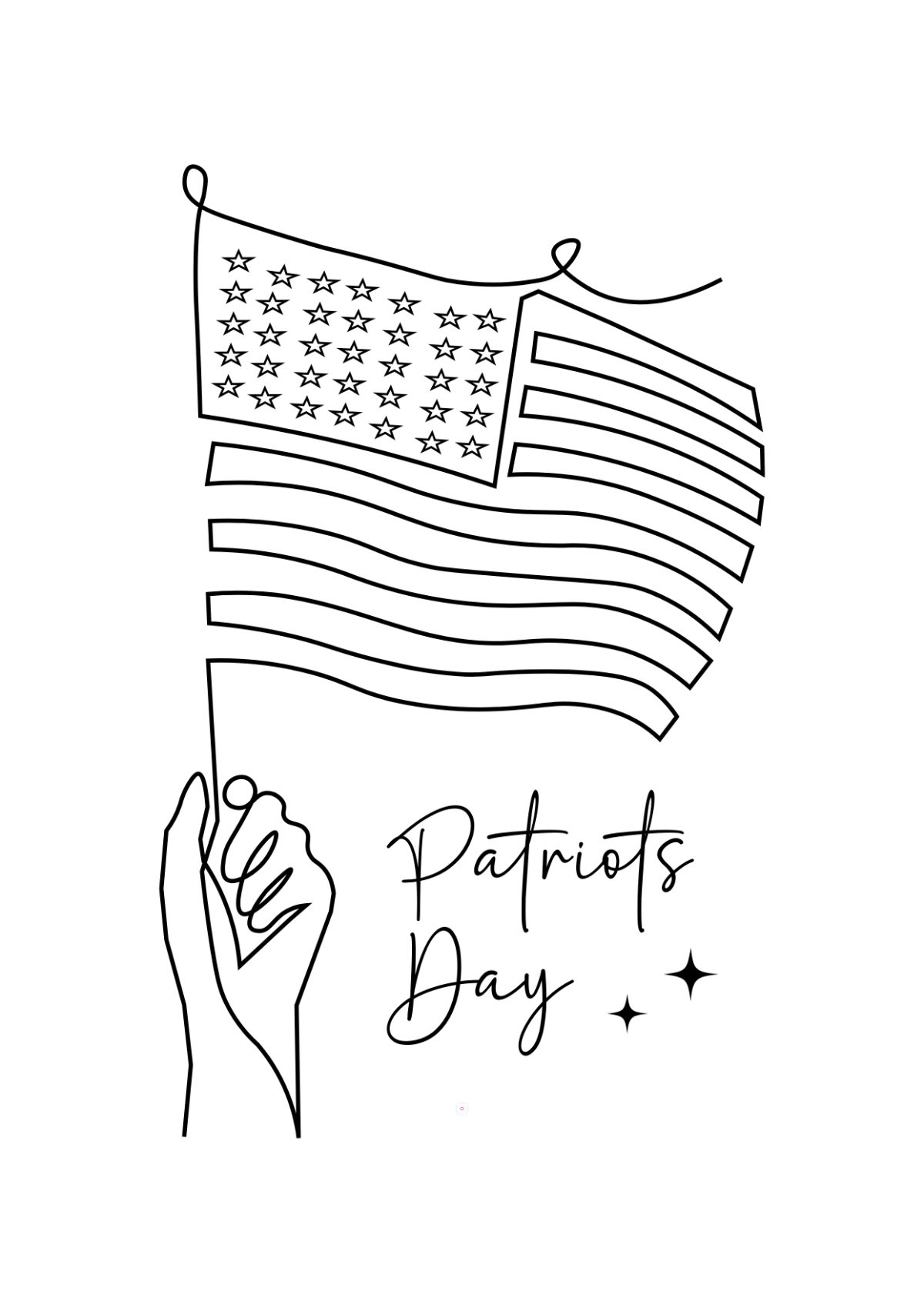 Free Blank Patriots' Day Line Drawing Template to Edit Online