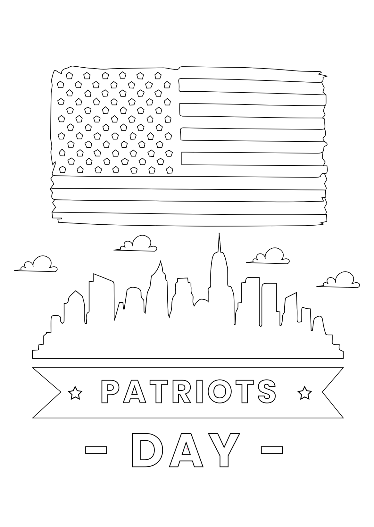 Free Patriots' Day Drawing Banner Background Template to Edit Online