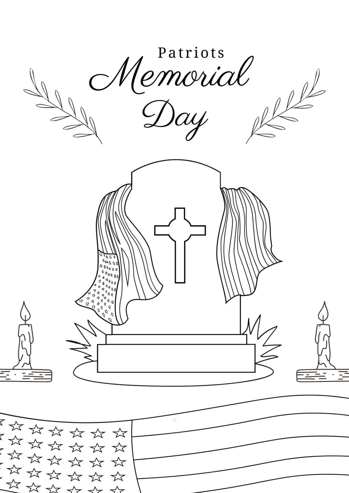 Free Patriots' Memorial Day Drawing Template to Edit Online