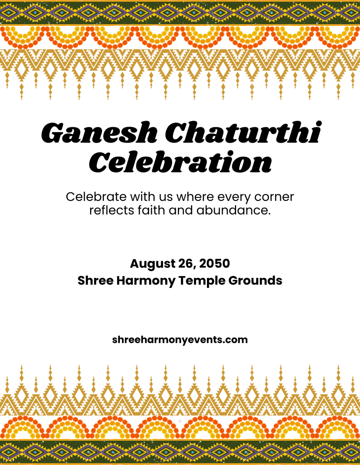 Free Ethnic Ganesh Chaturthi Flyer Template to Edit Online