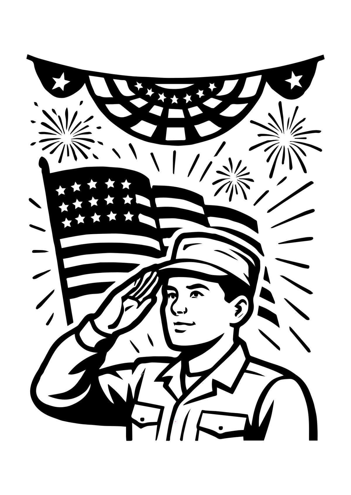 Free Patriots' Day Celebration Drawing Template to Edit Online