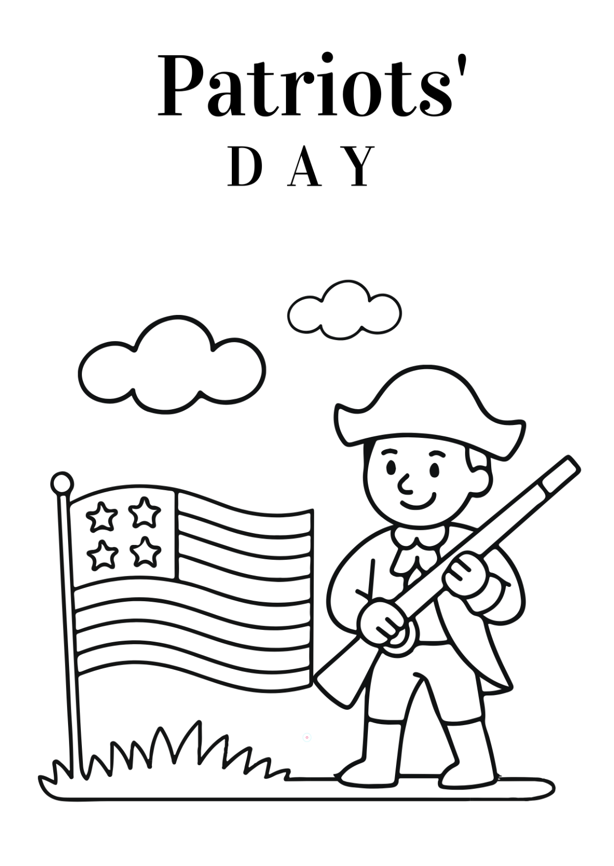Free Patriots' Day Drawing for Kids Template to Edit Online