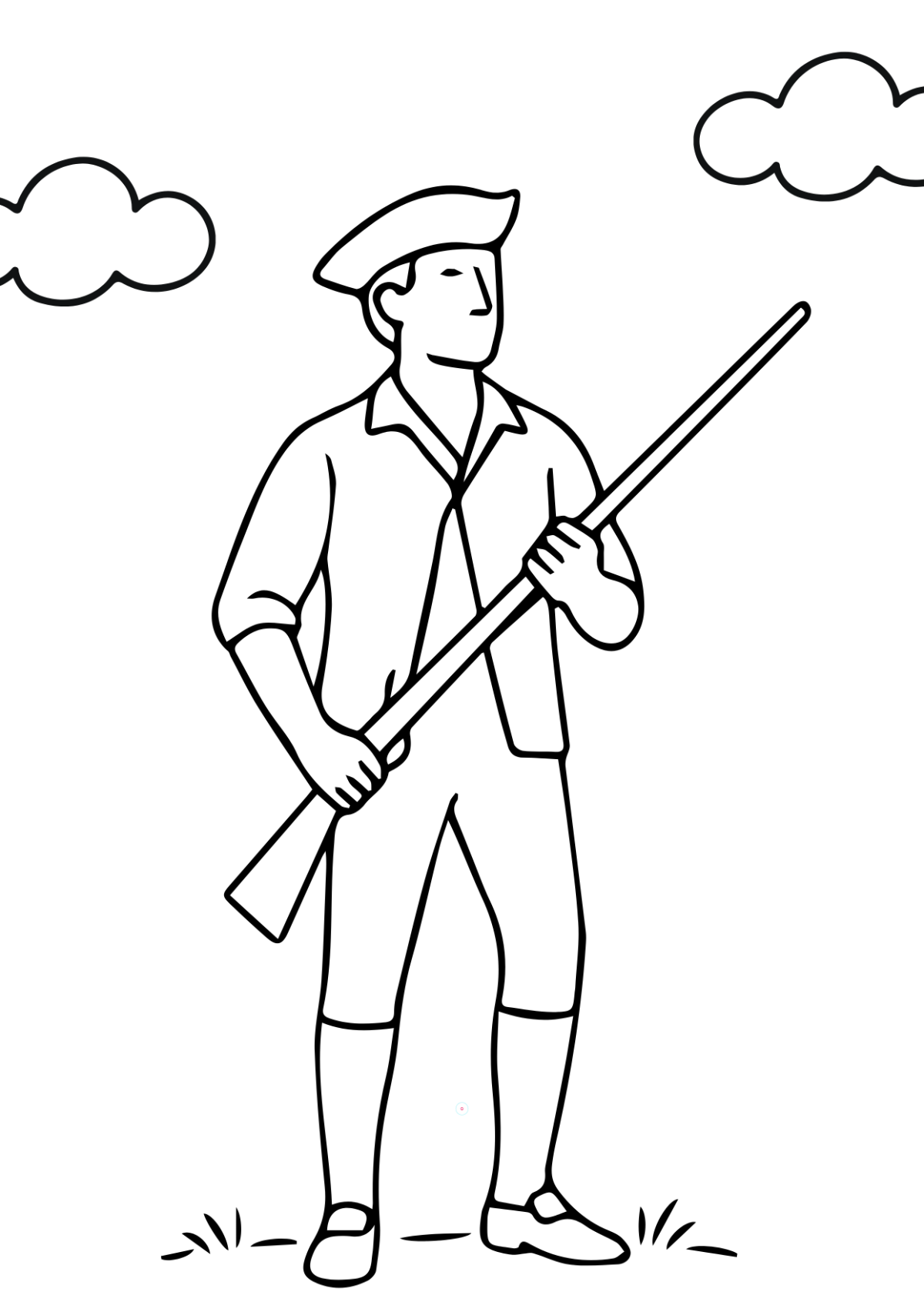 Free Simple Patriots' Day Pencil Drawing Template to Edit Online