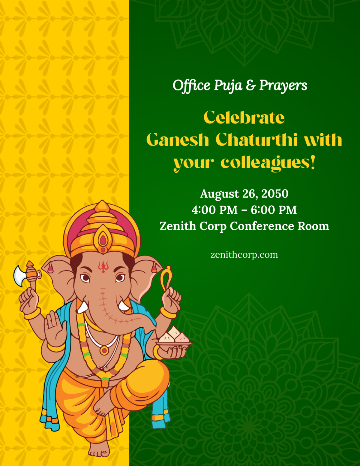 Free Ganesh Chaturthi Flyer for Office Template to Edit Online