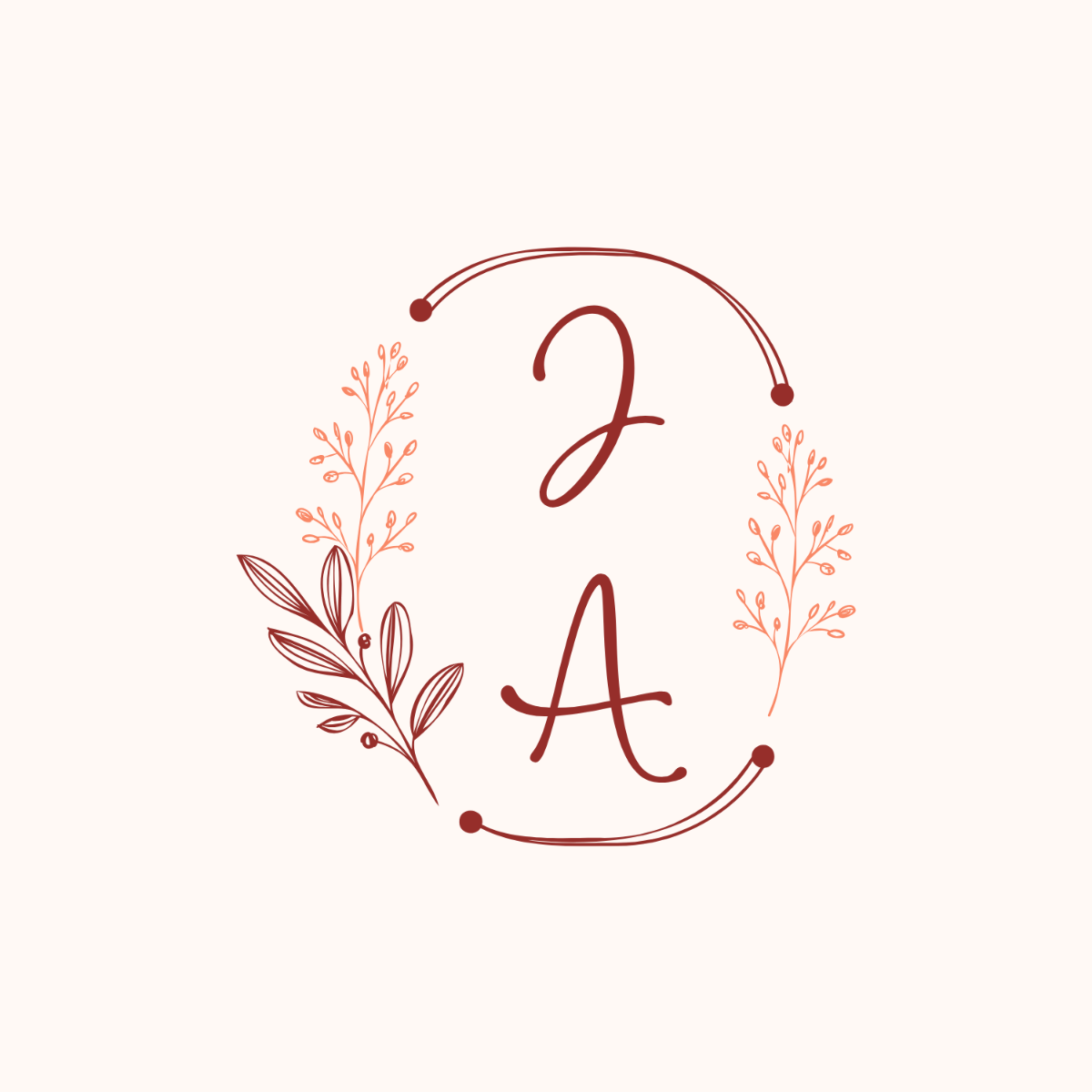 Free Boho Monogram Template to Edit Online