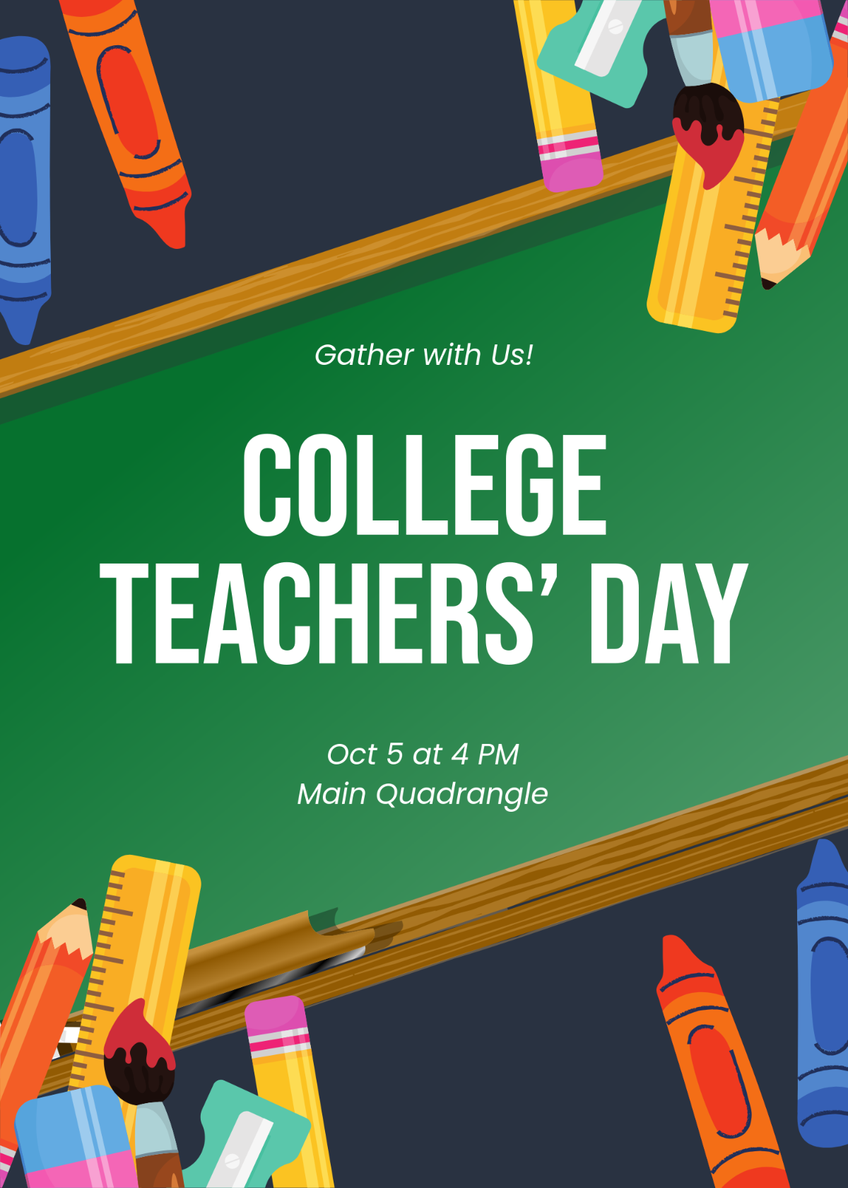 Free College Teachers Day Invitation Template to Edit Online