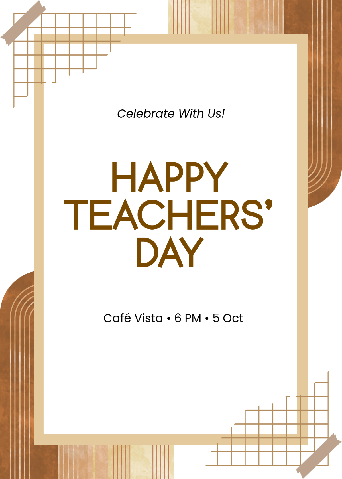 Free Happy Teachers Day Invitation Template to Edit Online