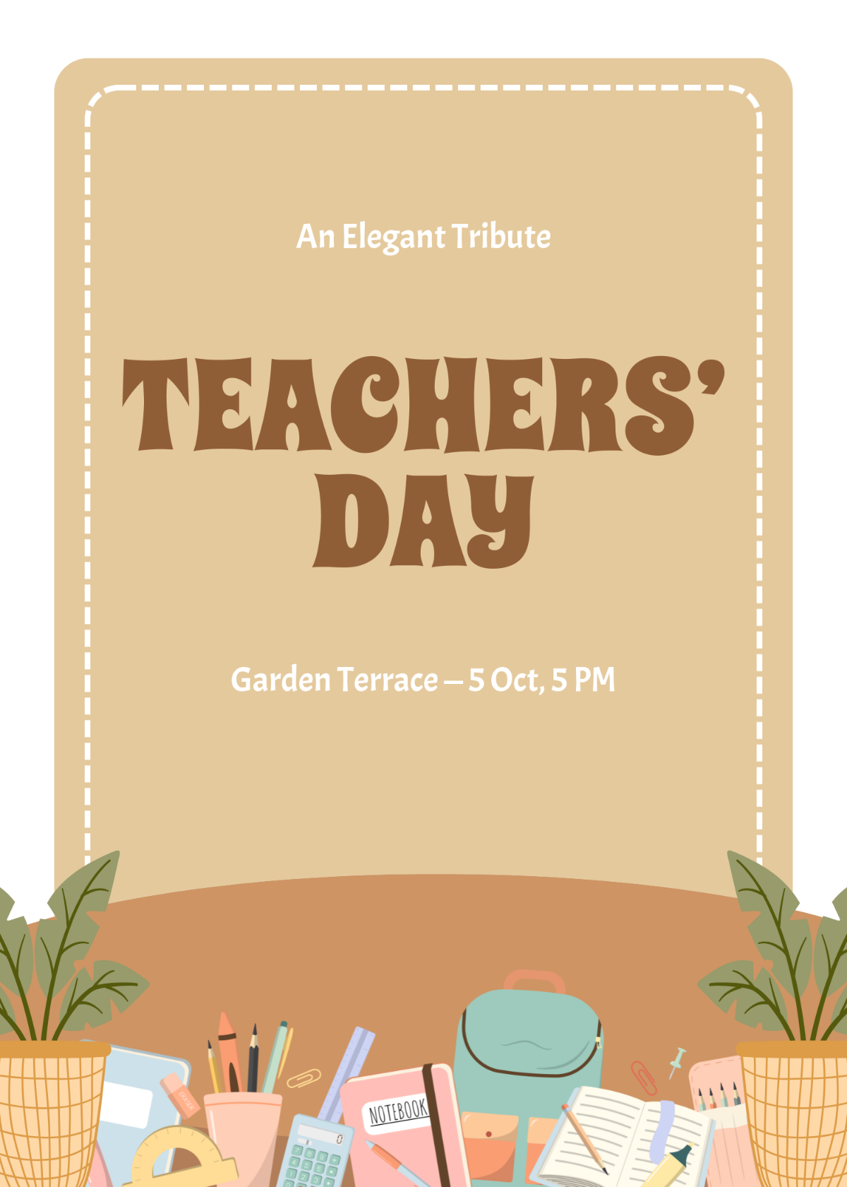 Free Beautiful Teachers Day Invitation Template to Edit Online