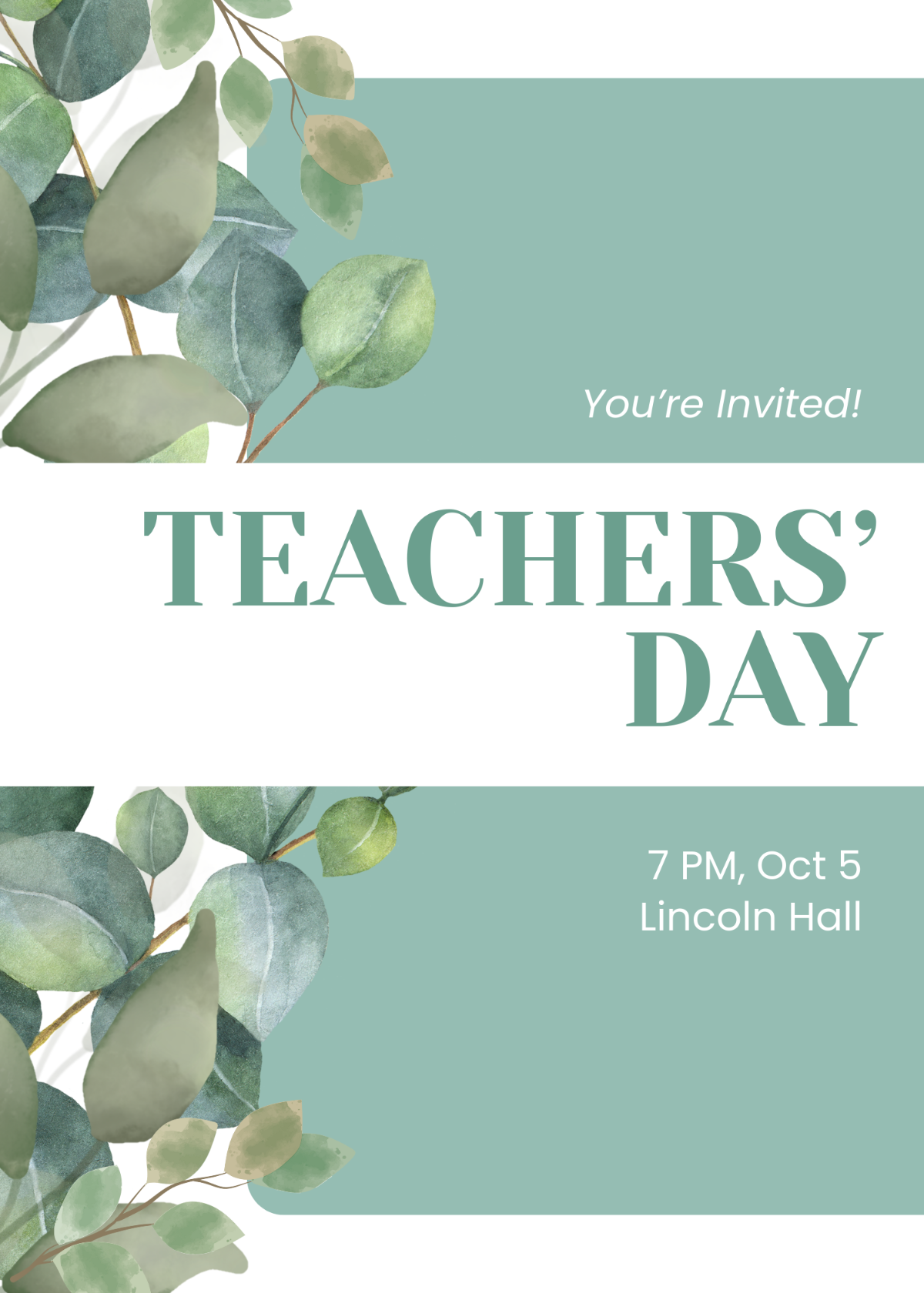 Free Unique Teachers Day Invitation Design Template to Edit Online