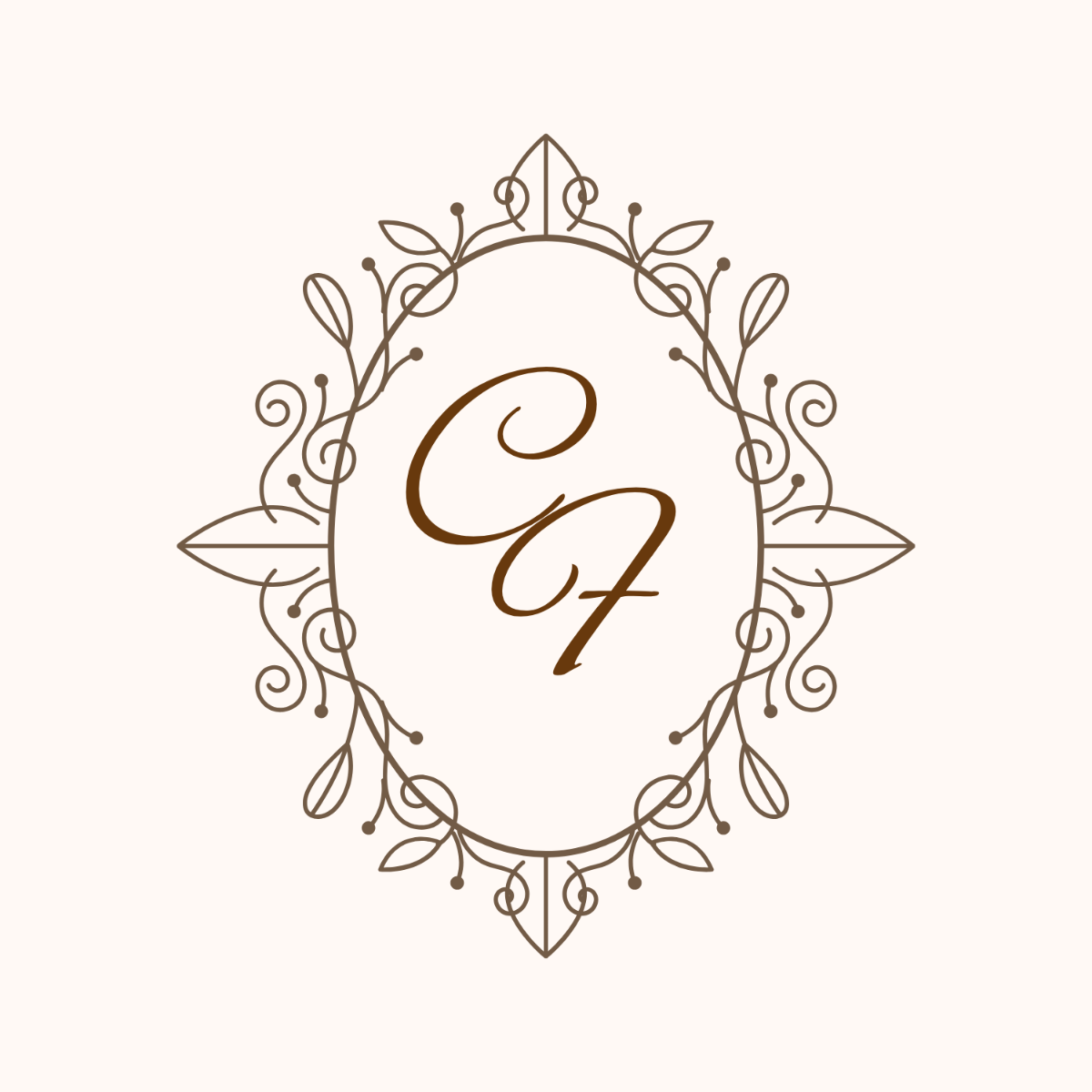 Free Oval Monogram Template to Edit Online