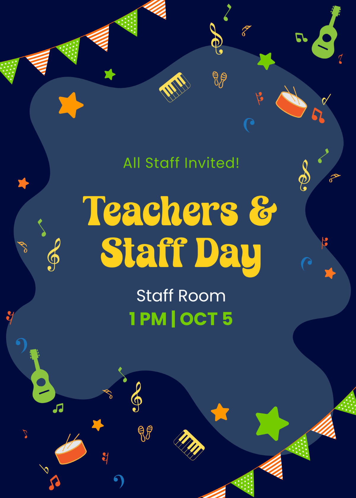 Free Teachers and Staff Day Invitation Template to Edit Online