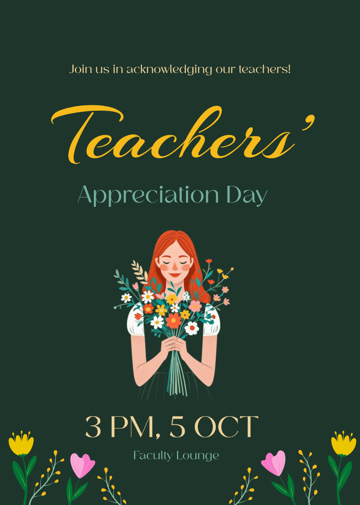 Free Teachers Appreciation Day Invitation Template to Edit Online
