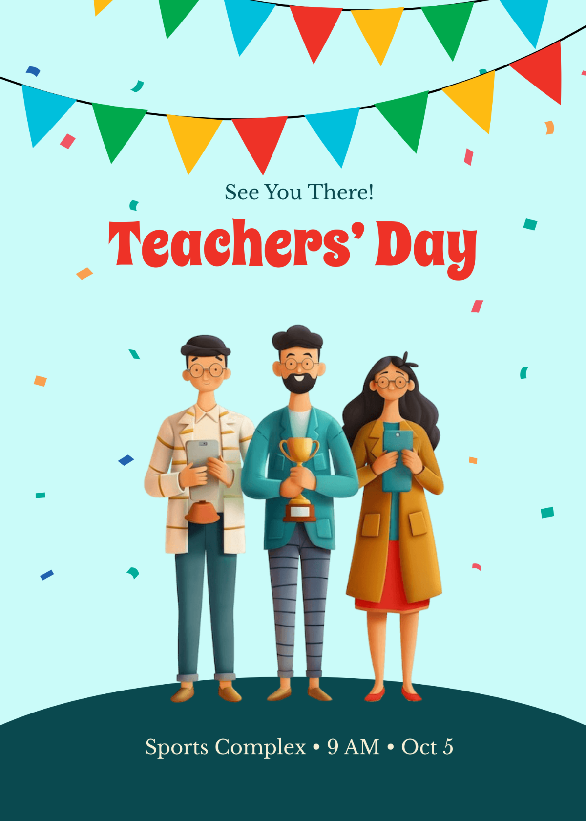 Free Teachers Day Invitation Poster Template to Edit Online