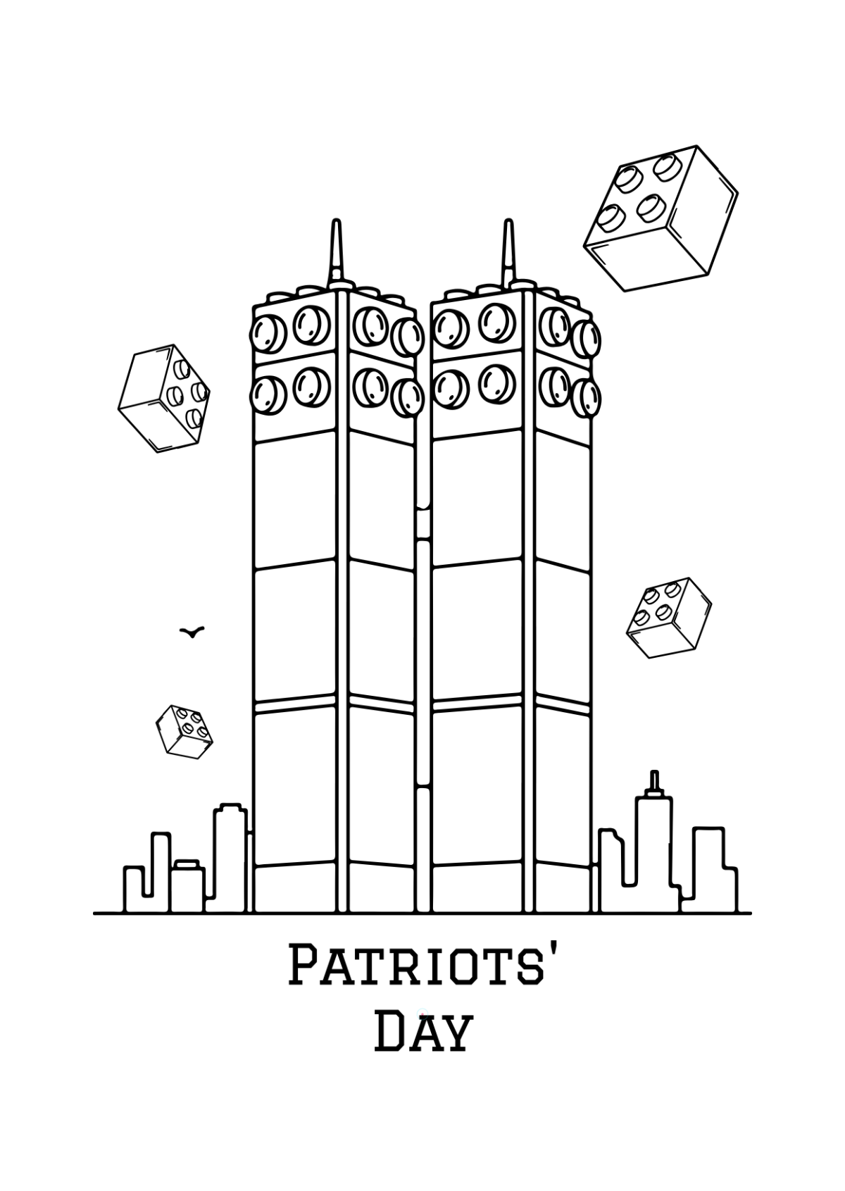 Free Square Patriots' Day Drawing Template to Edit Online
