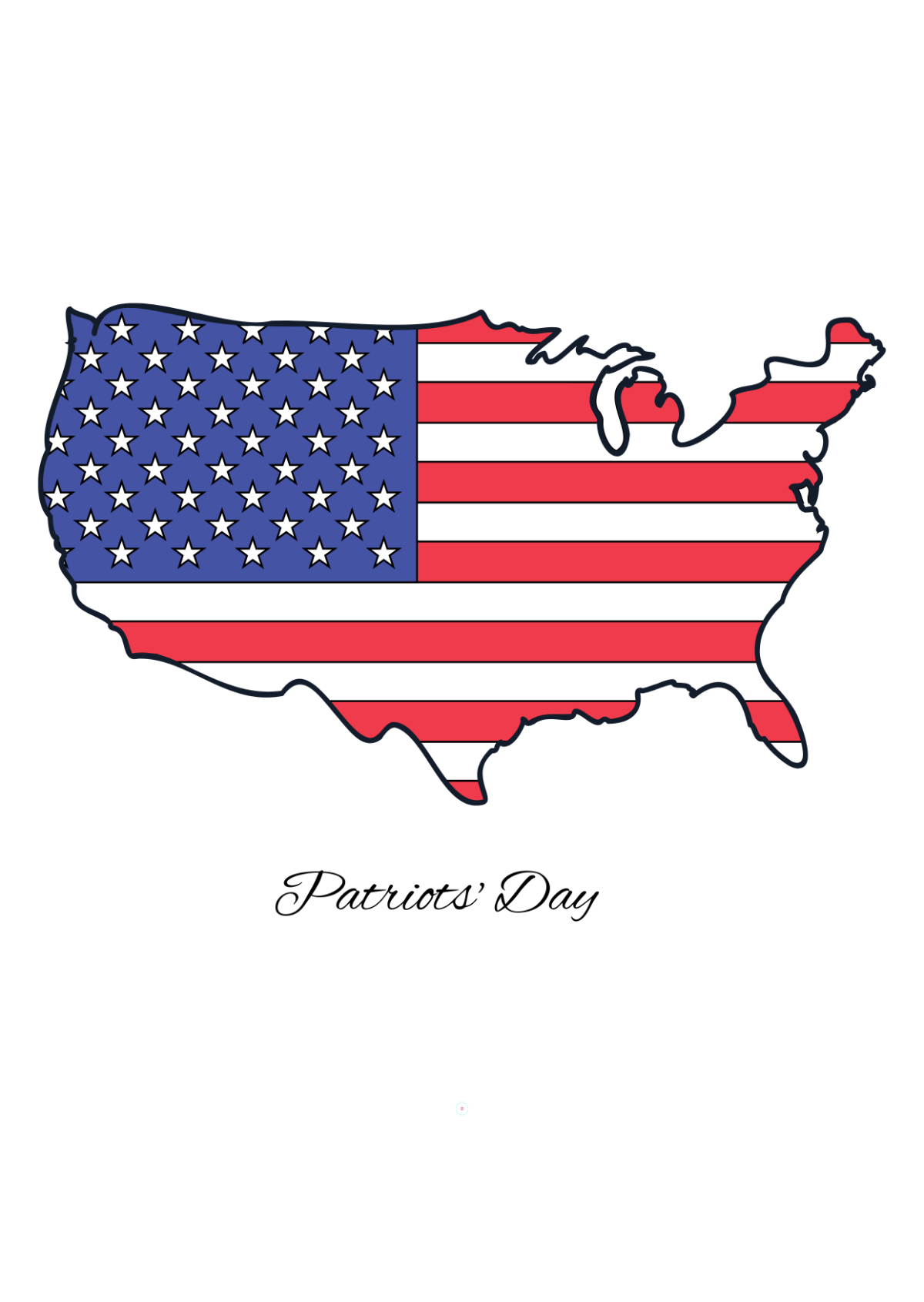 Free Colorful Patriots' Day US Map Drawing Template to Edit Online