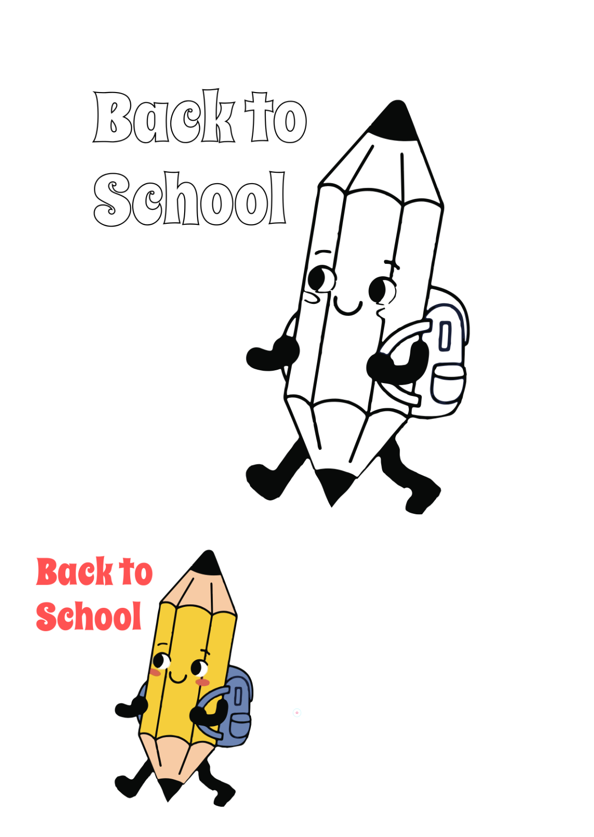 Free Cute Back To School Coloring Page Template to Edit Online