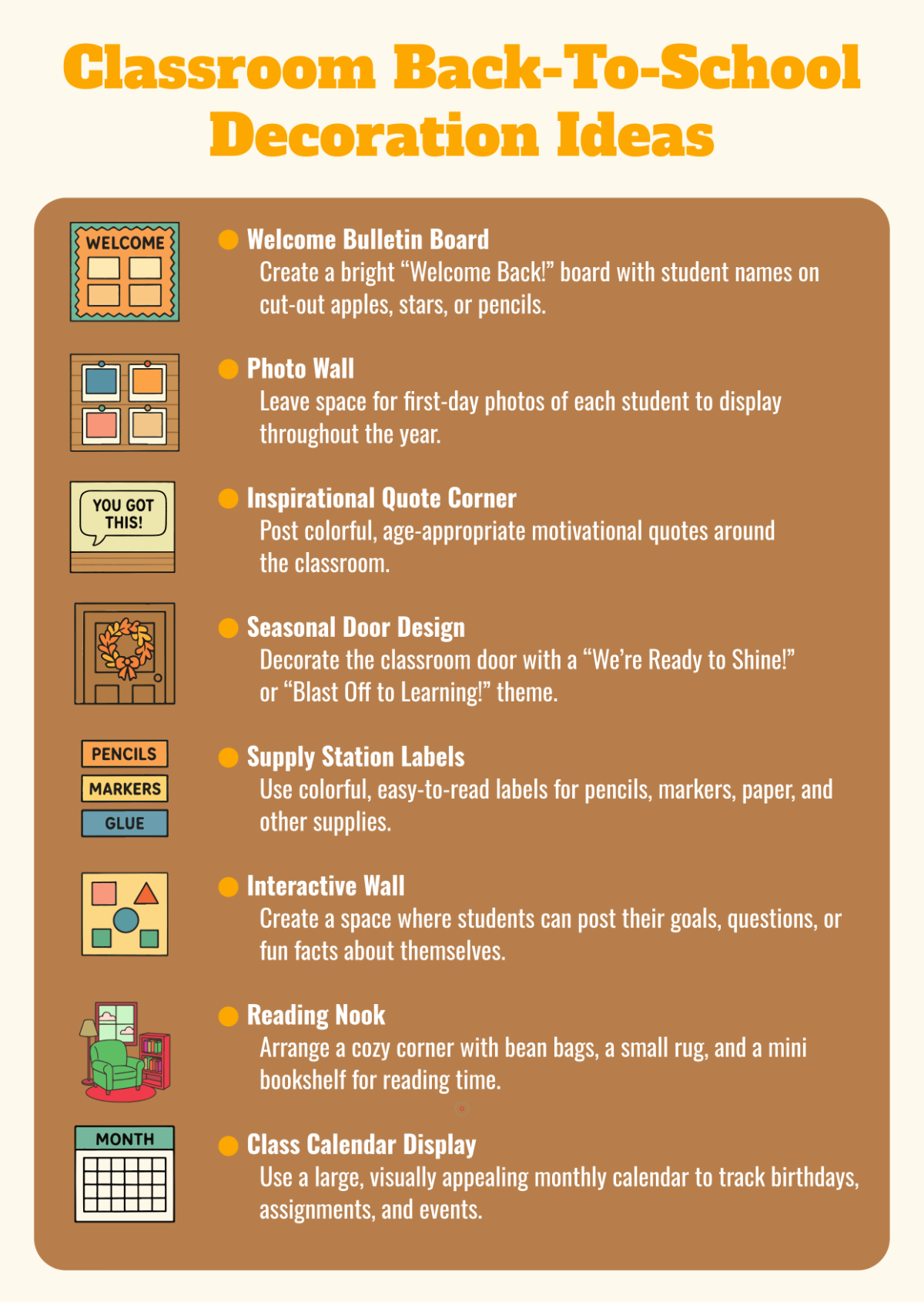 Free Classroom Back To School Ideas Template to Edit Online