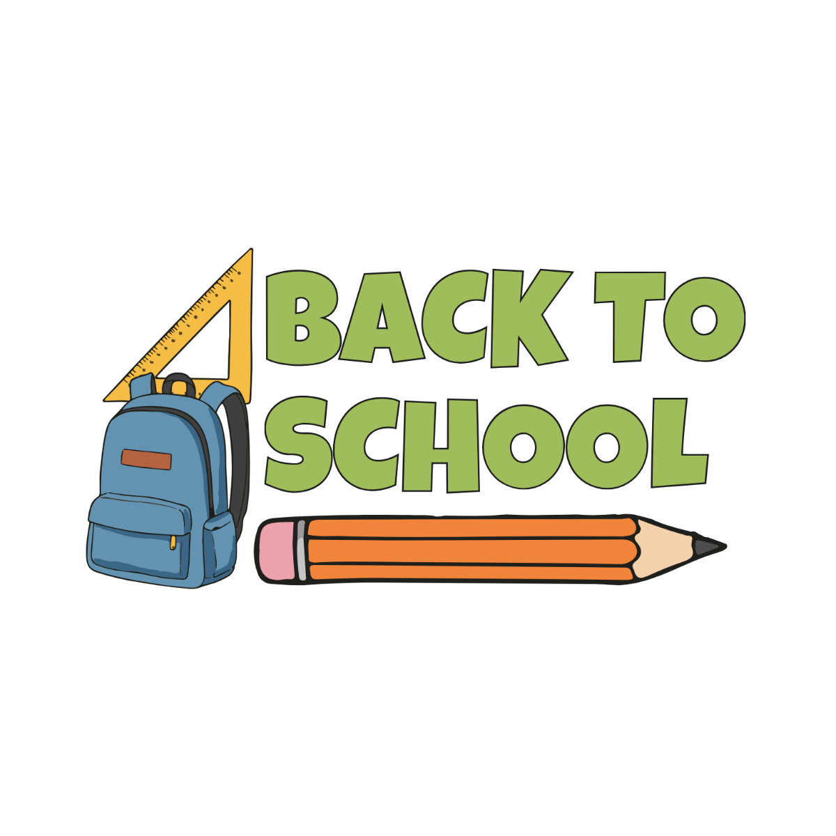 Free First Day Back To School Clipart Template to Edit Online