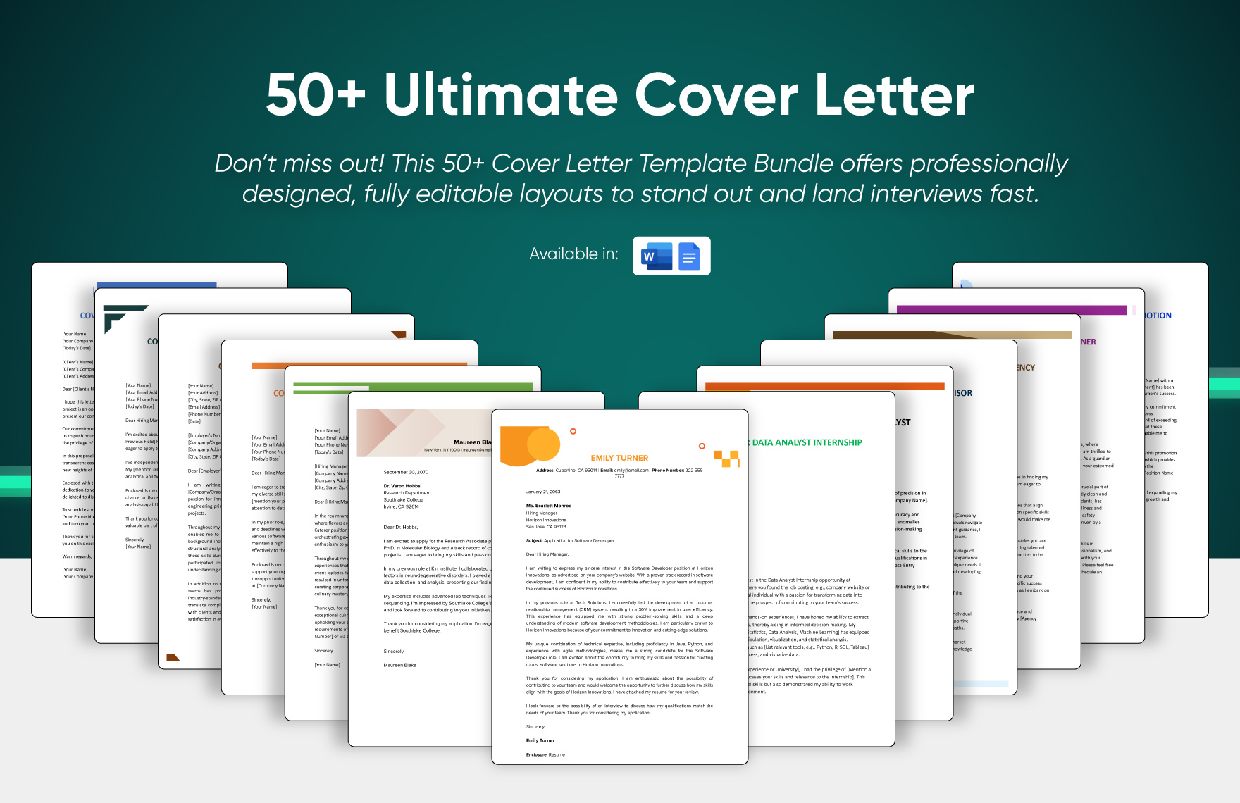 50+ Ultimate Cover Letter Template Bundle