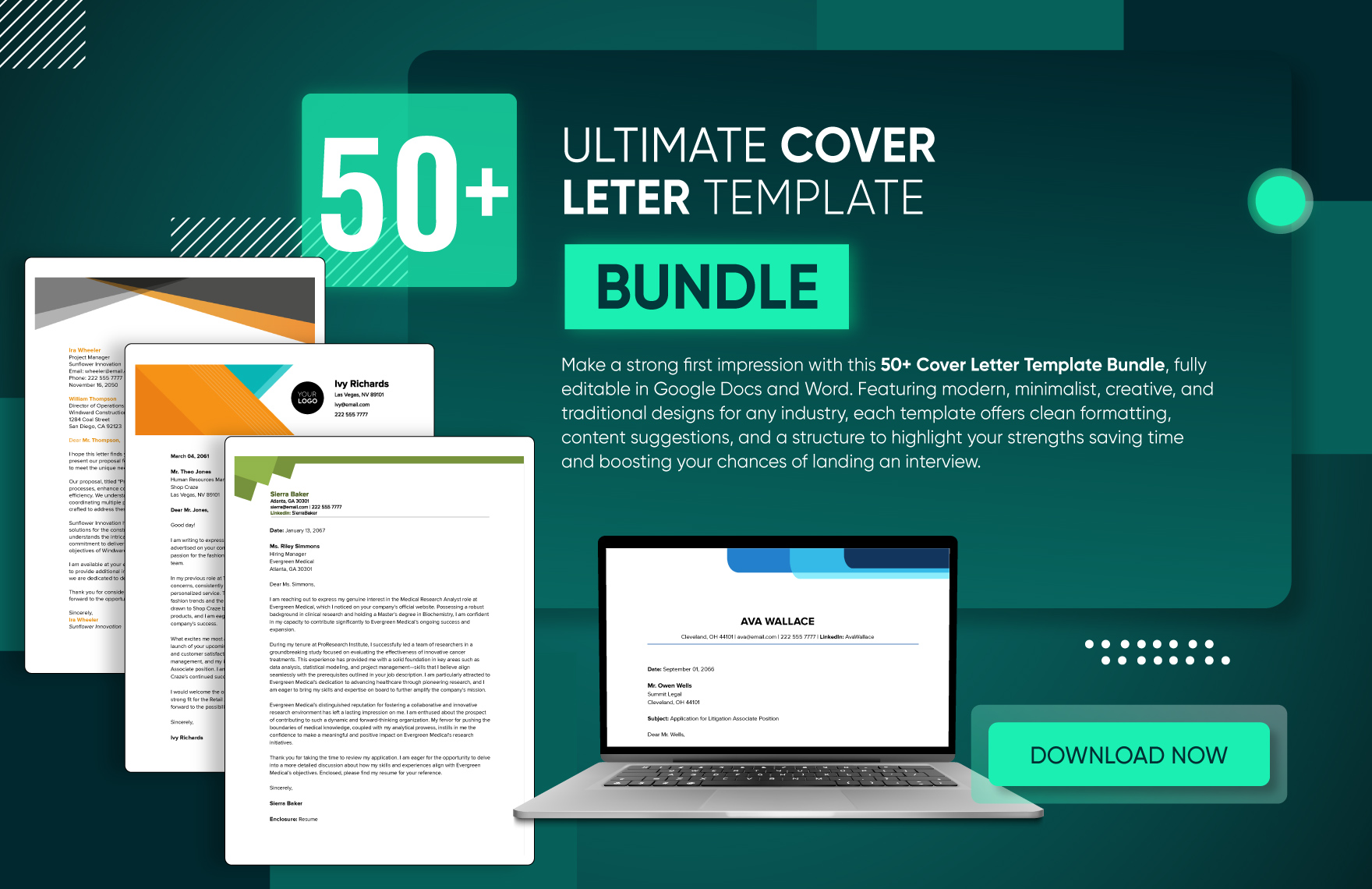 50+ Ultimate Cover Letter Template Bundle in Excel, Google Docs to Download
