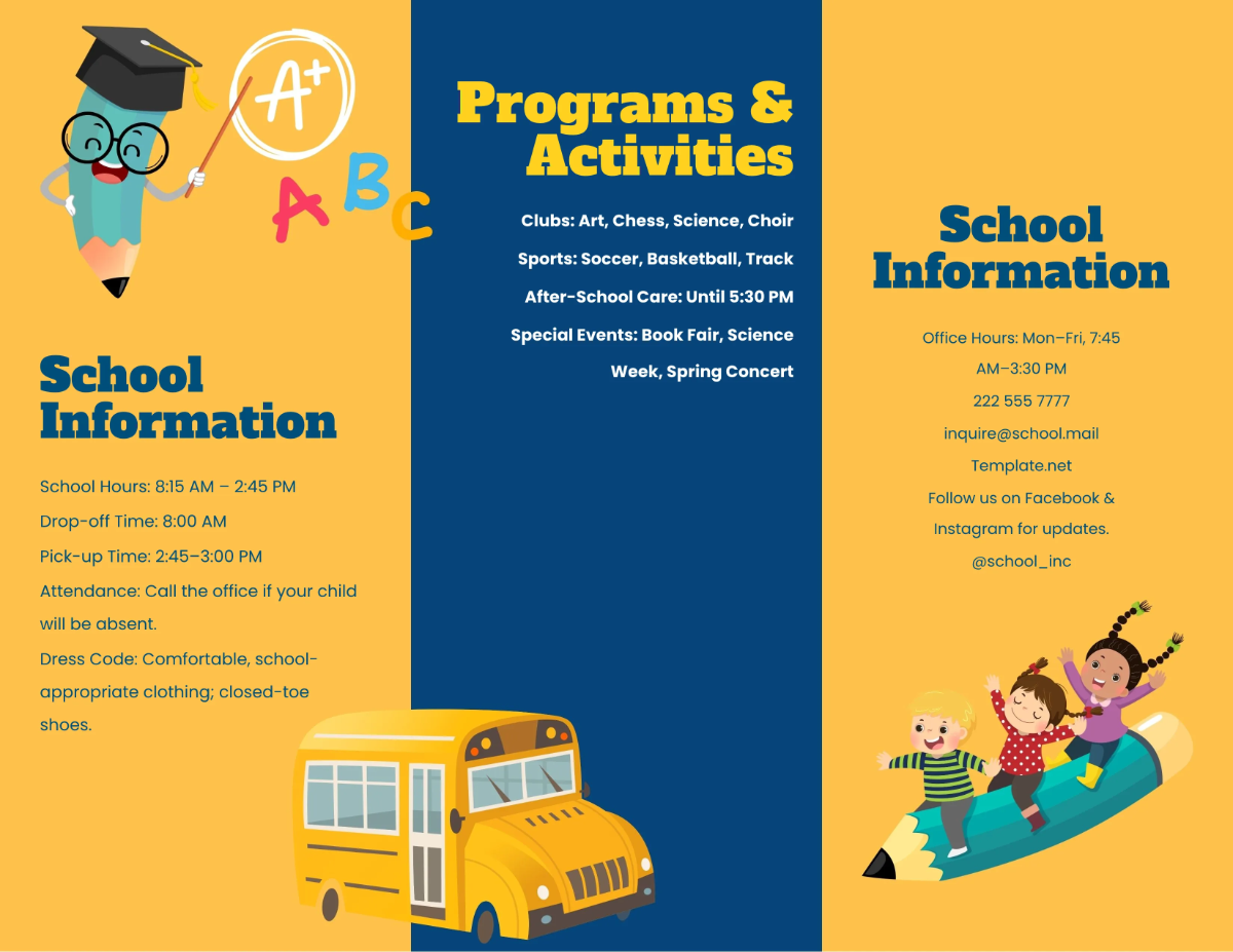 Free Editable Back To School Brochure Template to Edit Online
