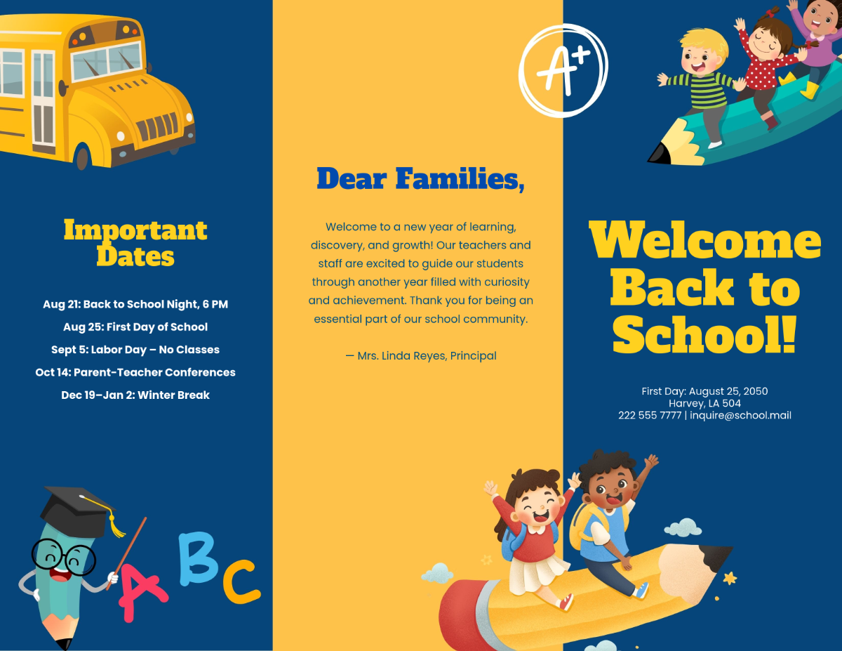 Free Editable Back To School Brochure Template to Edit Online