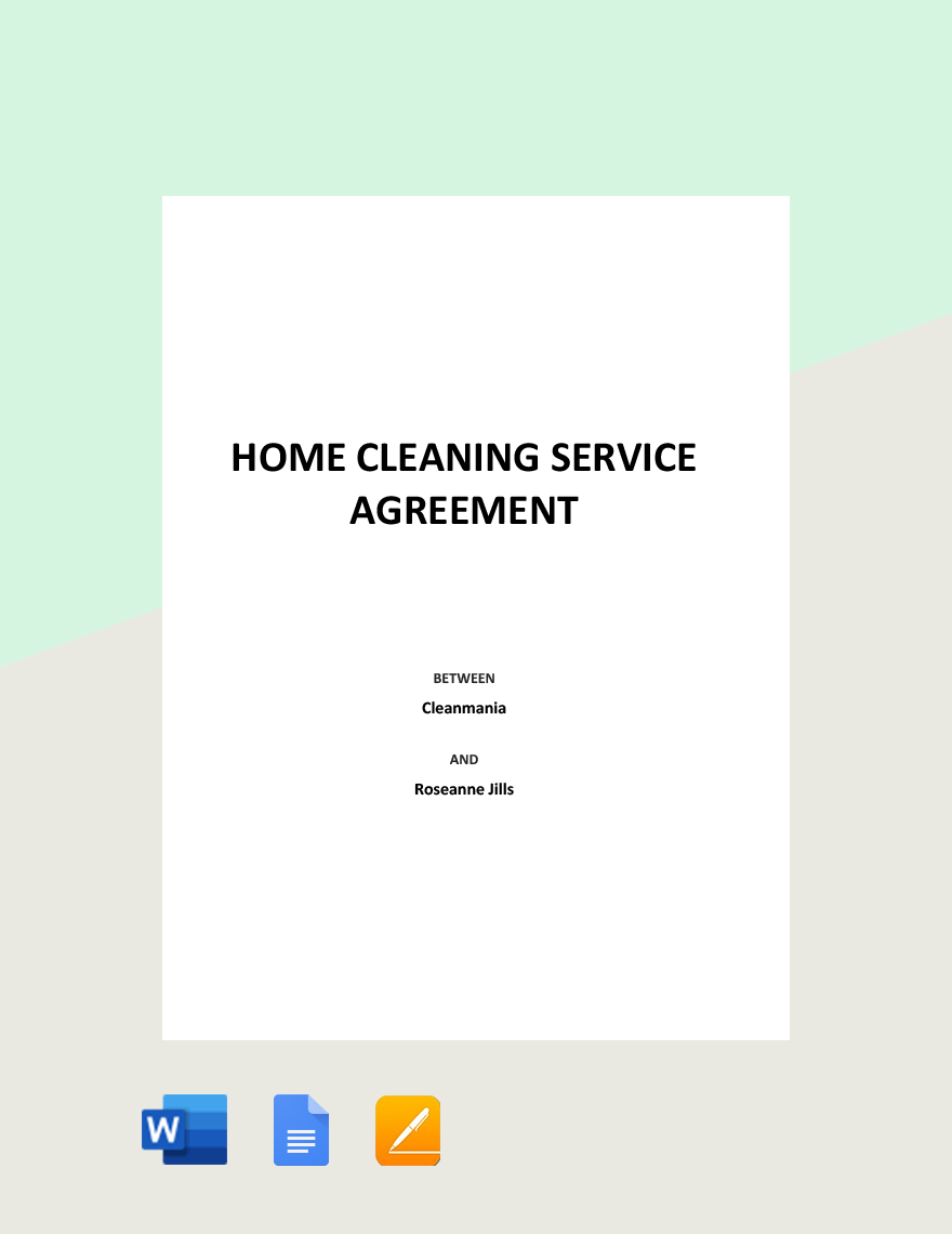 Free Commercial Cleaning Service Agreement Template Google Docs Word