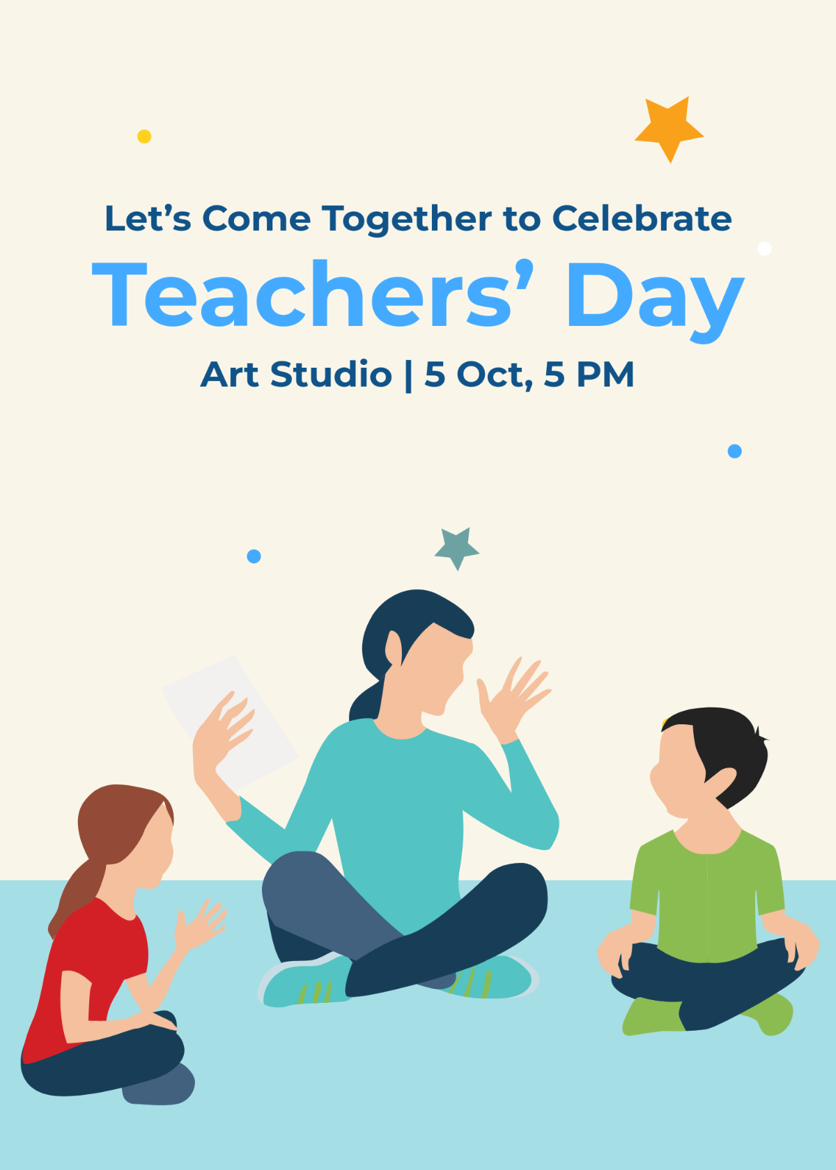 Free Teachers Day Invitation Flyer Template to Edit Online