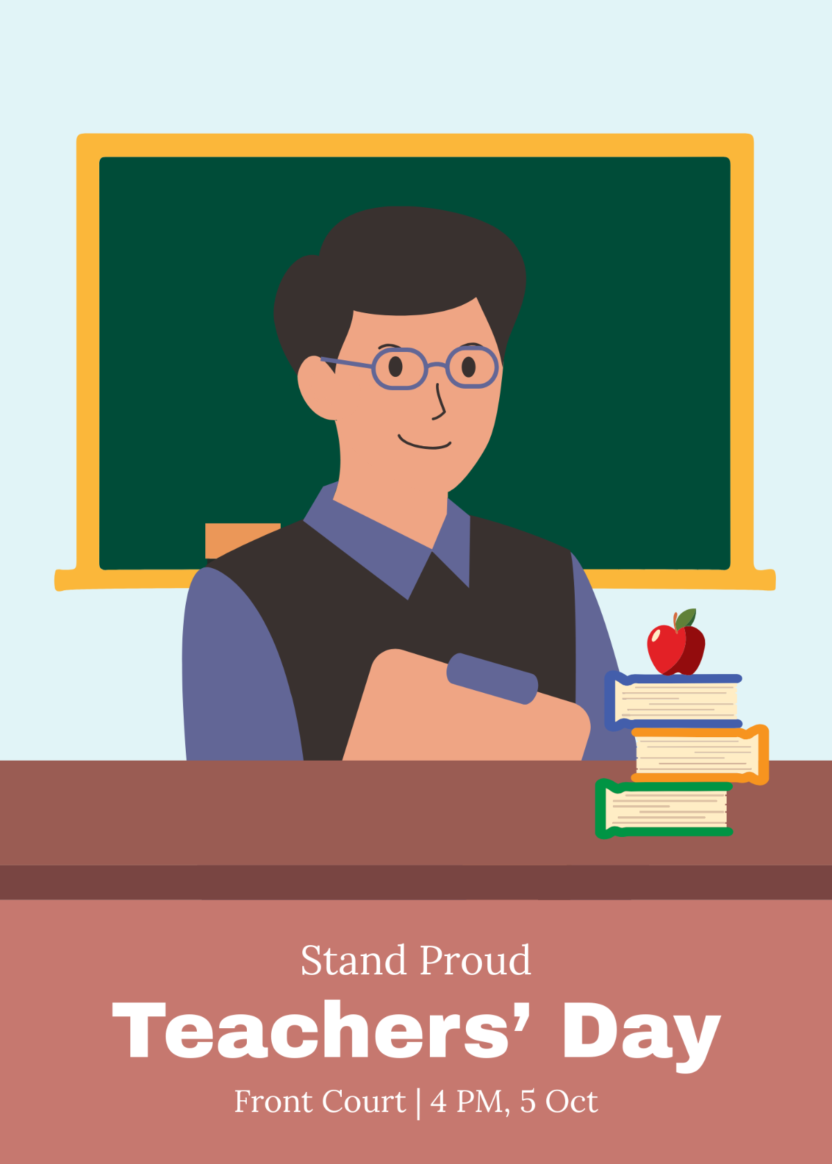 Free Teachers Day Invitation Banner Template to Edit Online