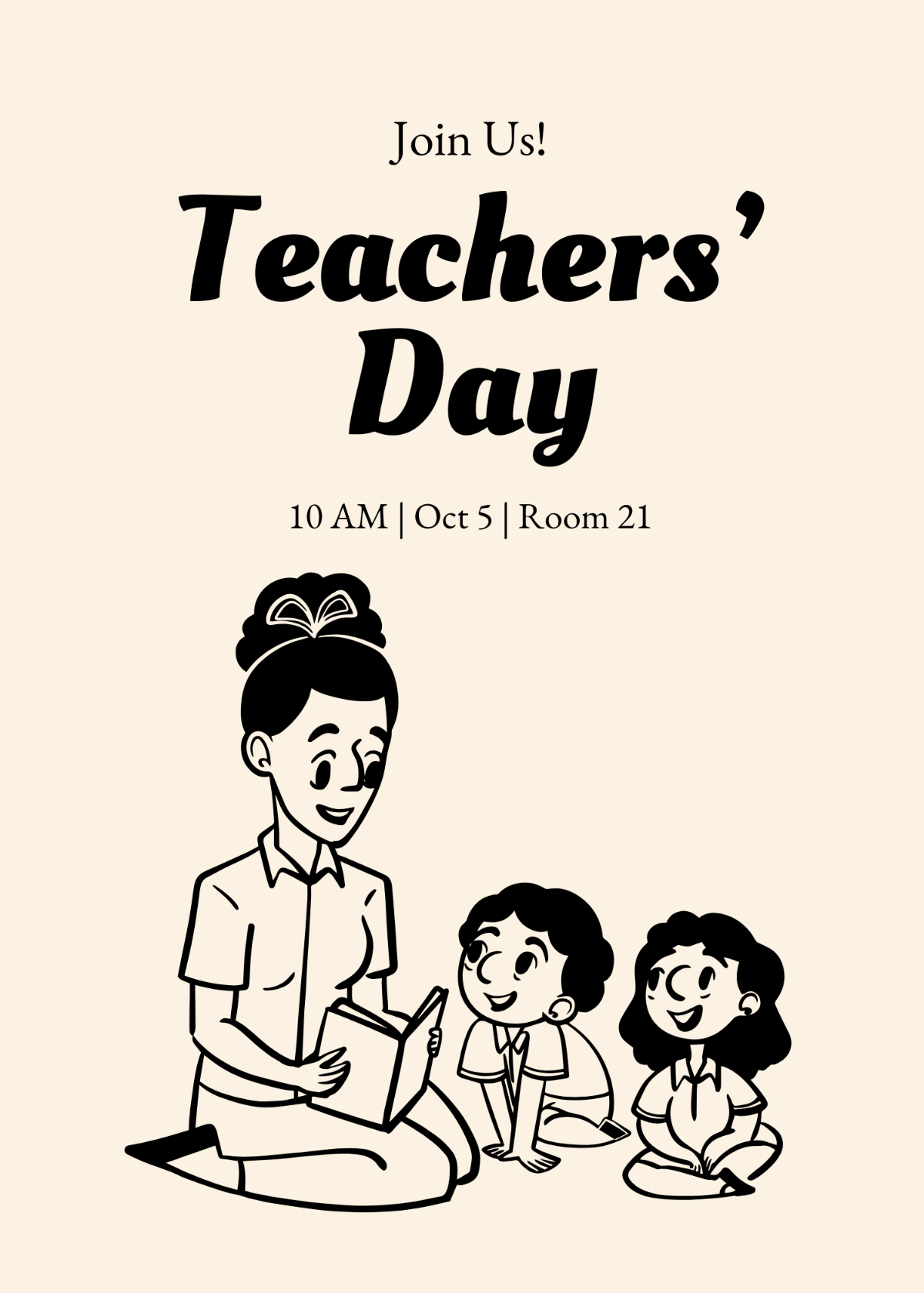 Free Minimalist Teachers Day Invitation Template to Edit Online