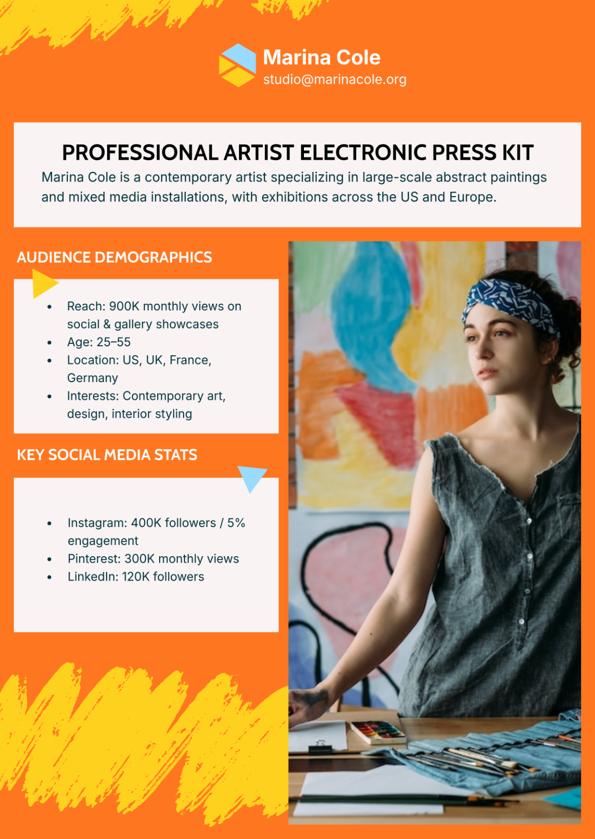 Free Professional Artist Press Kit Template to Edit Online