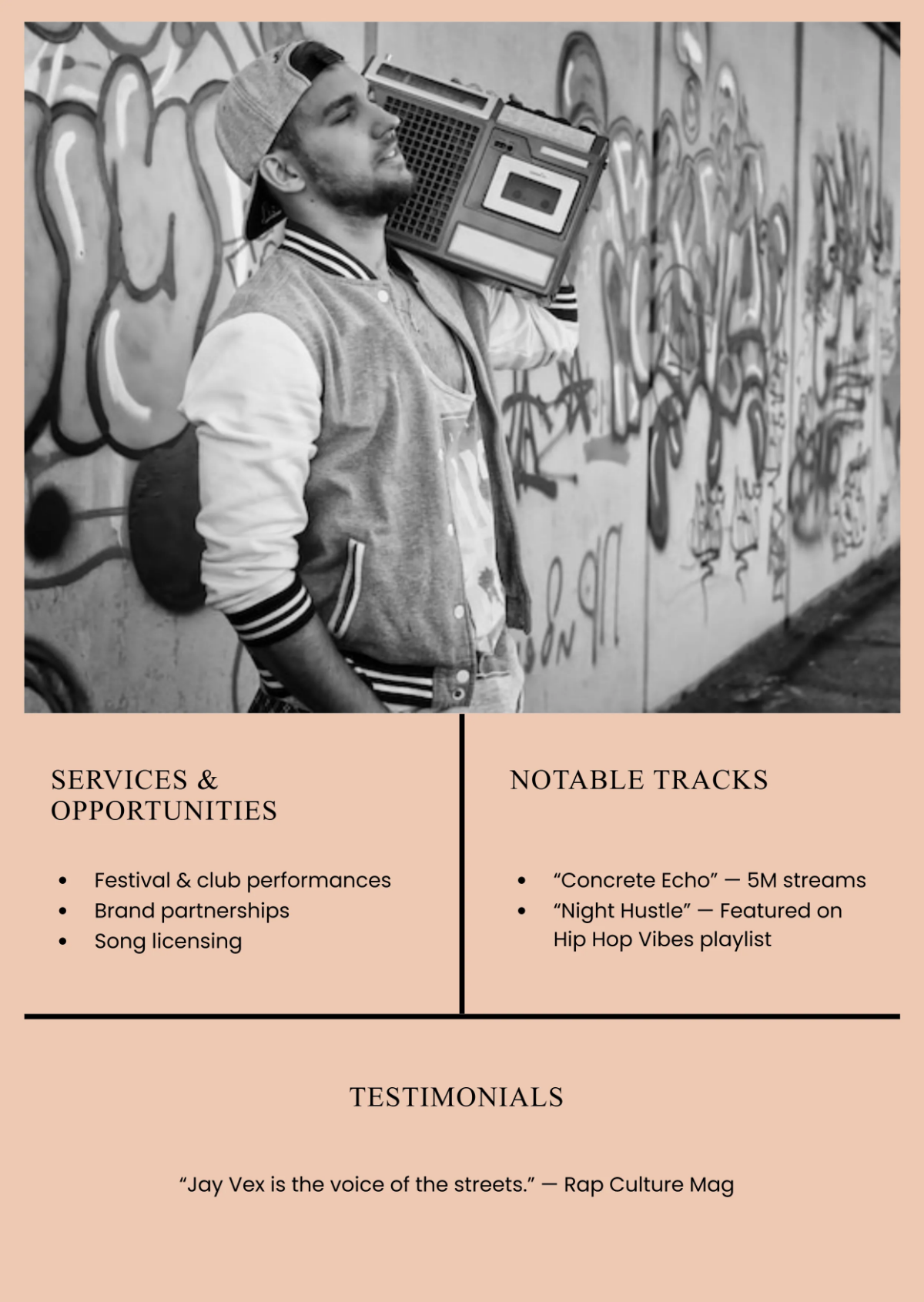 Free Hip Hop Press Kit Template to Edit Online