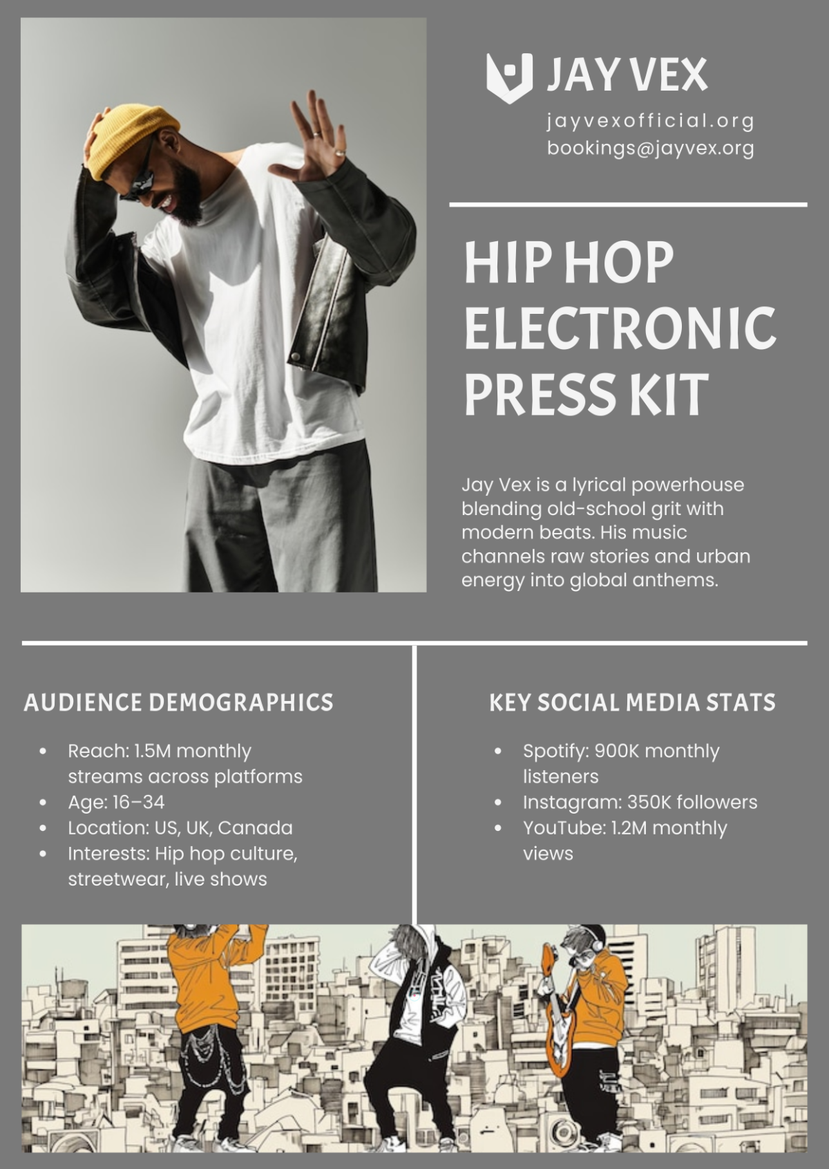 Free Hip Hop Press Kit Template to Edit Online