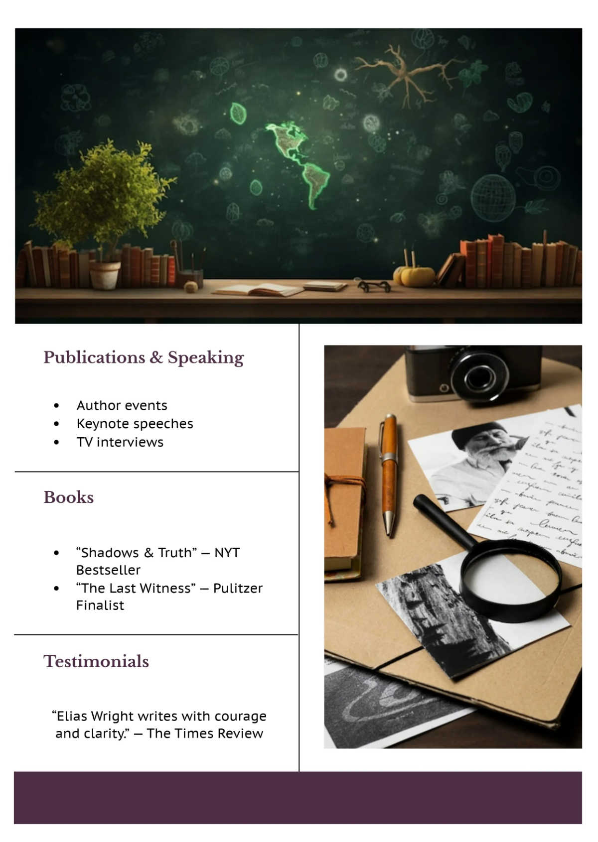 Free Biography Press Kit Template to Edit Online