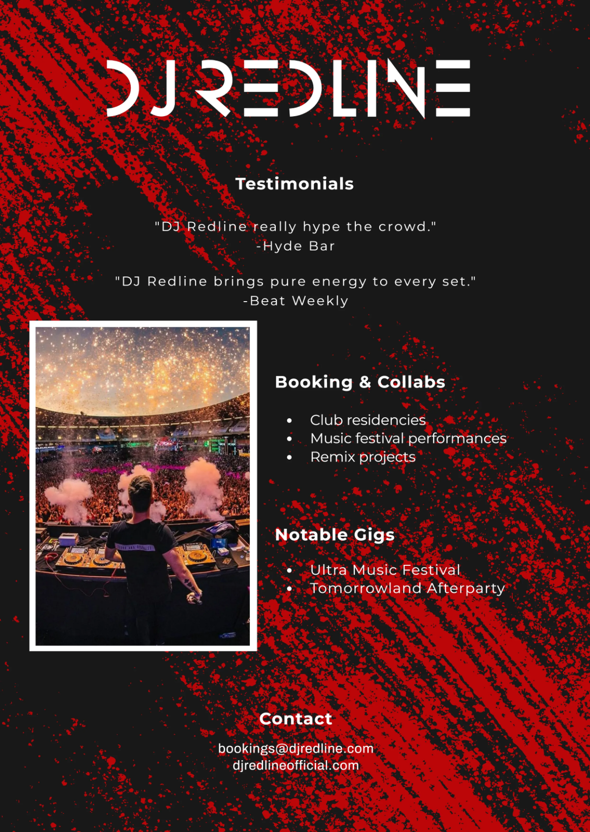 Free Red DJ Press Kit Template to Edit Online