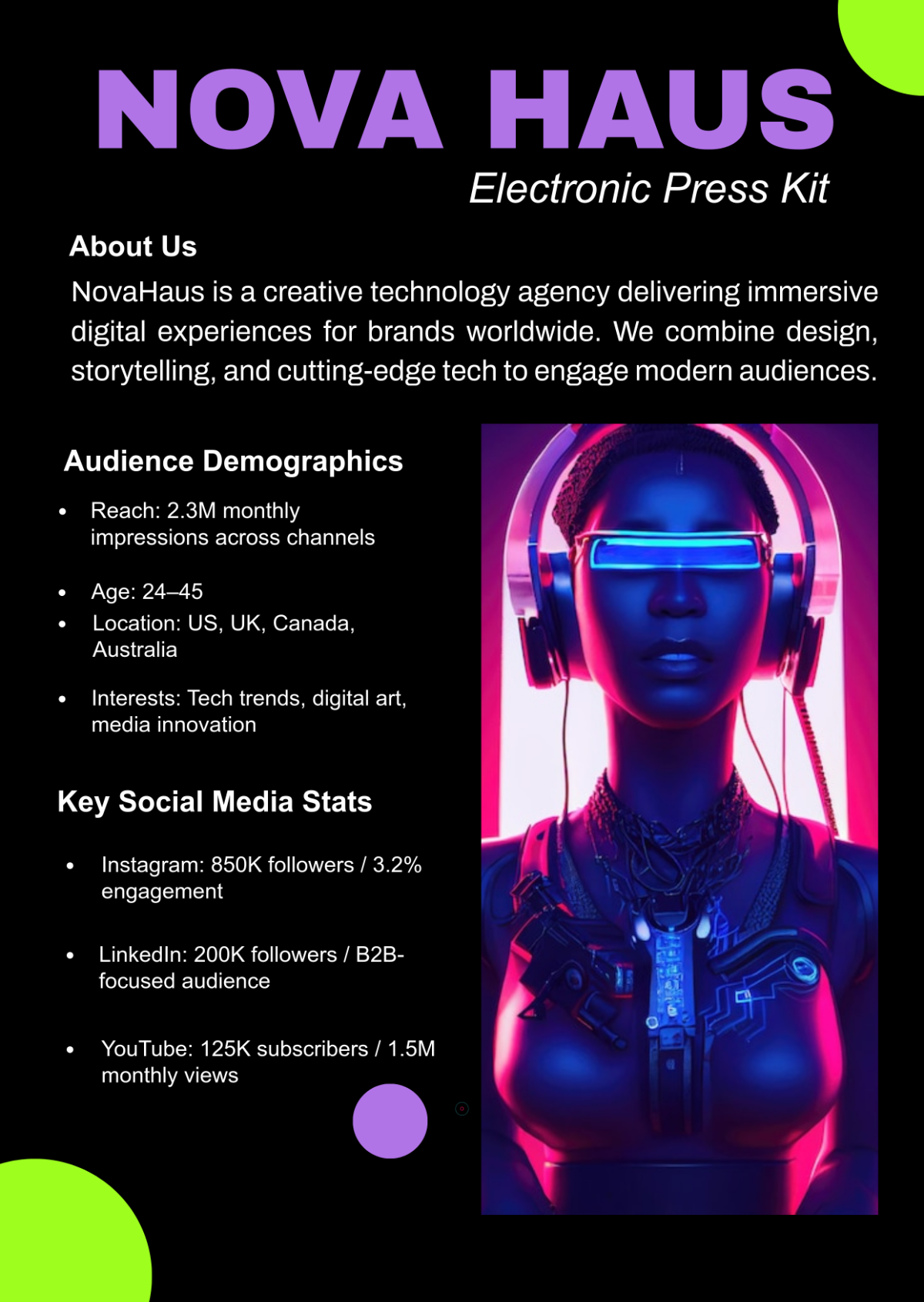 Free Electronic Press Kit (EPK) Template to Edit Online