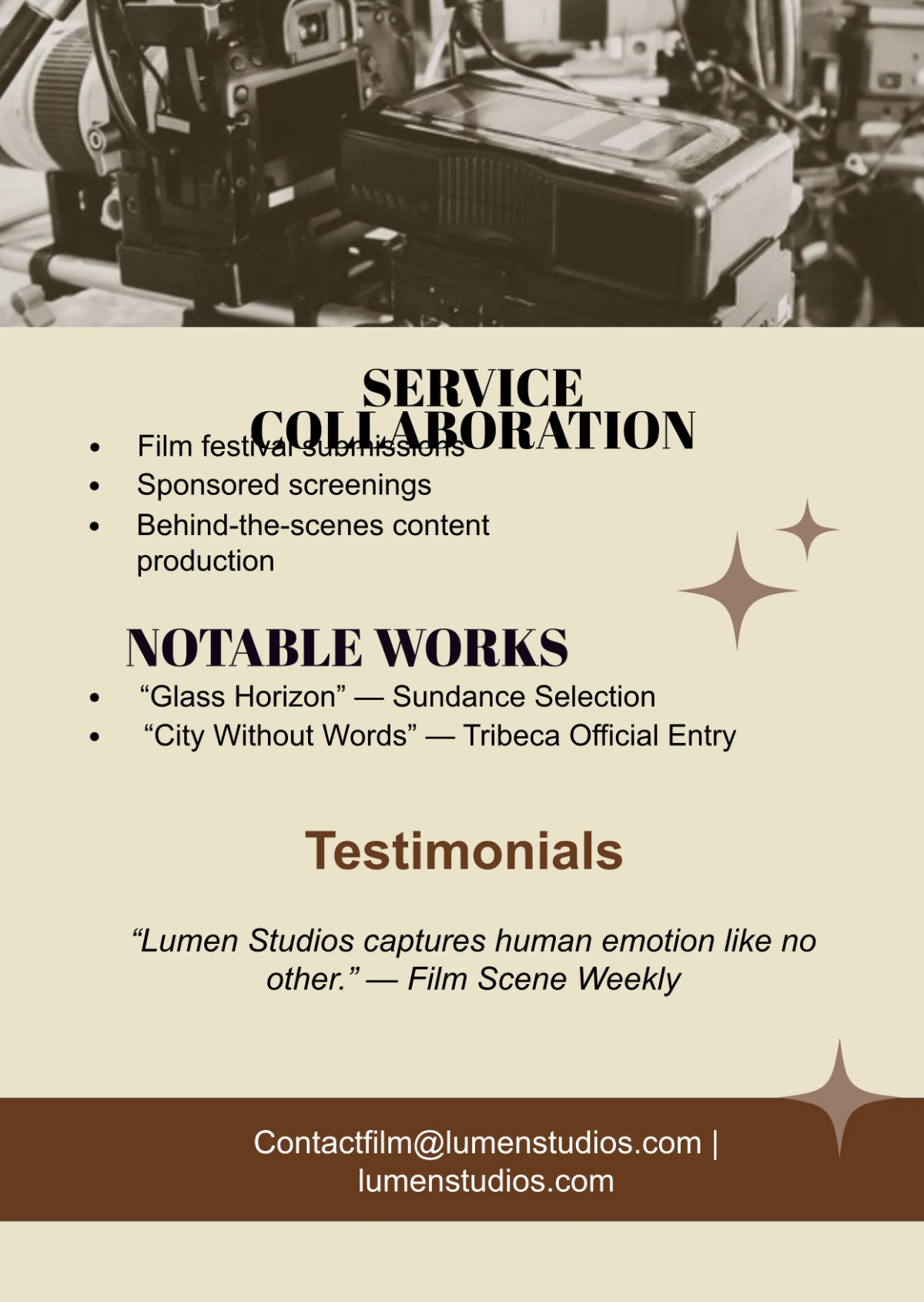 Free Aesthetic Film Press Kit Template to Edit Online