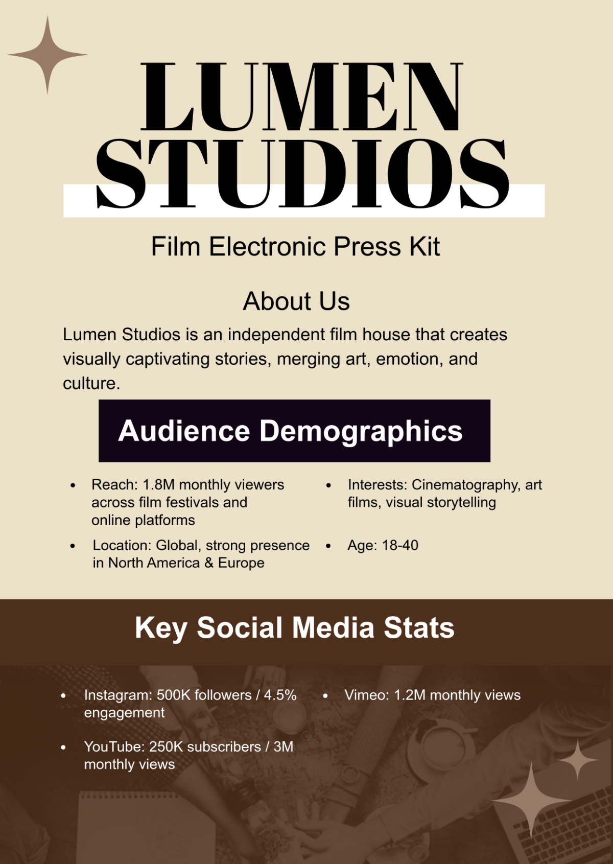 Free Aesthetic Film Press Kit Template to Edit Online