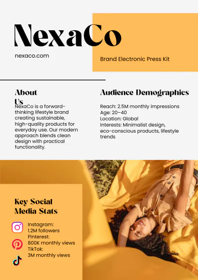 Free Modern Brand Press Kit (EPK) Template to Edit Online