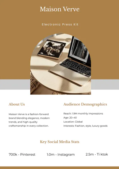 Free Stylish Press Kit Template to Edit Online