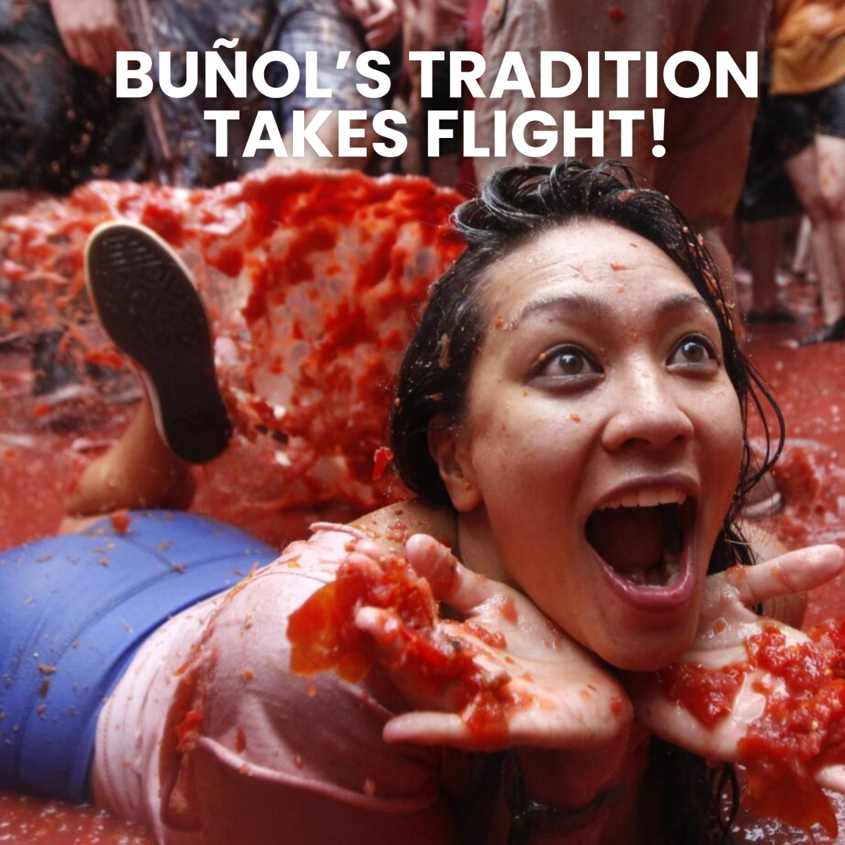 La Tomatina Woman Meme Template to Download
