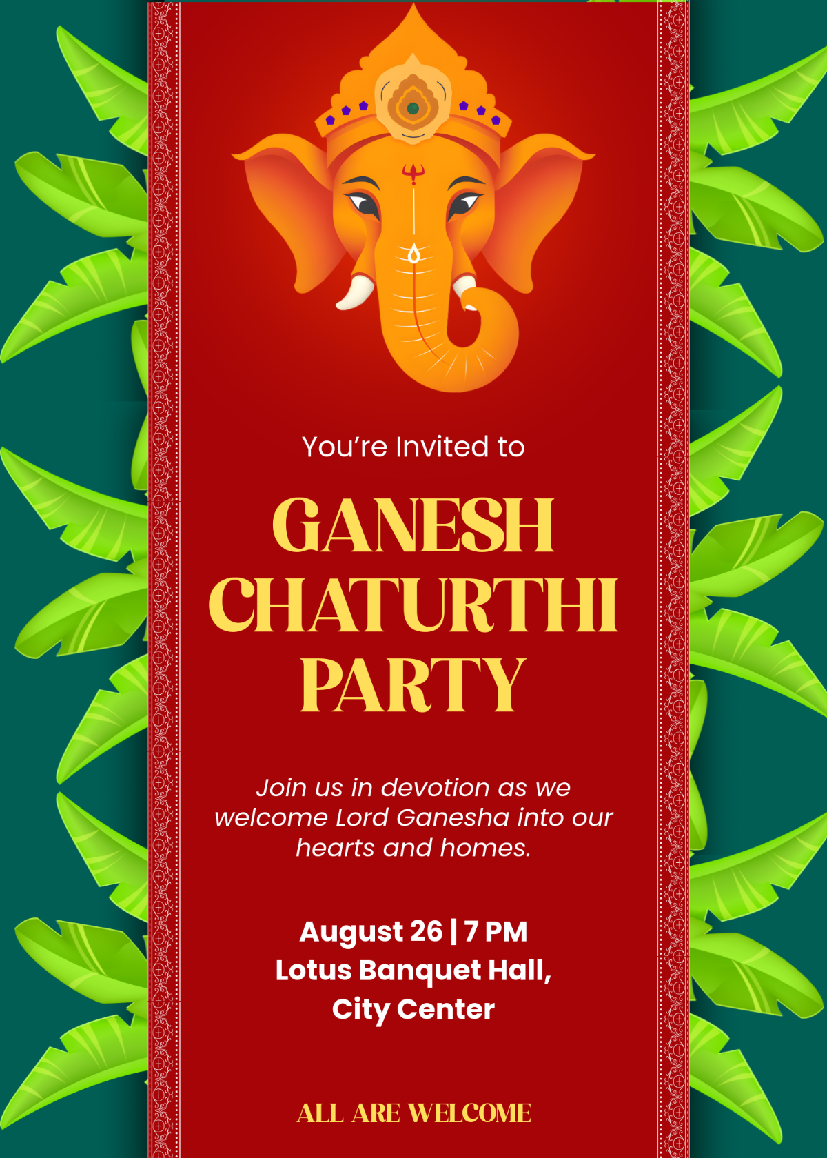 Ganesh Chaturthi Invitation Template to Download
